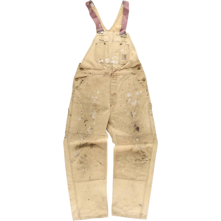 Carhartt Painted Double Knee Duck Overalls for Men (W37) unclear Beige type Vintage Second Hand
