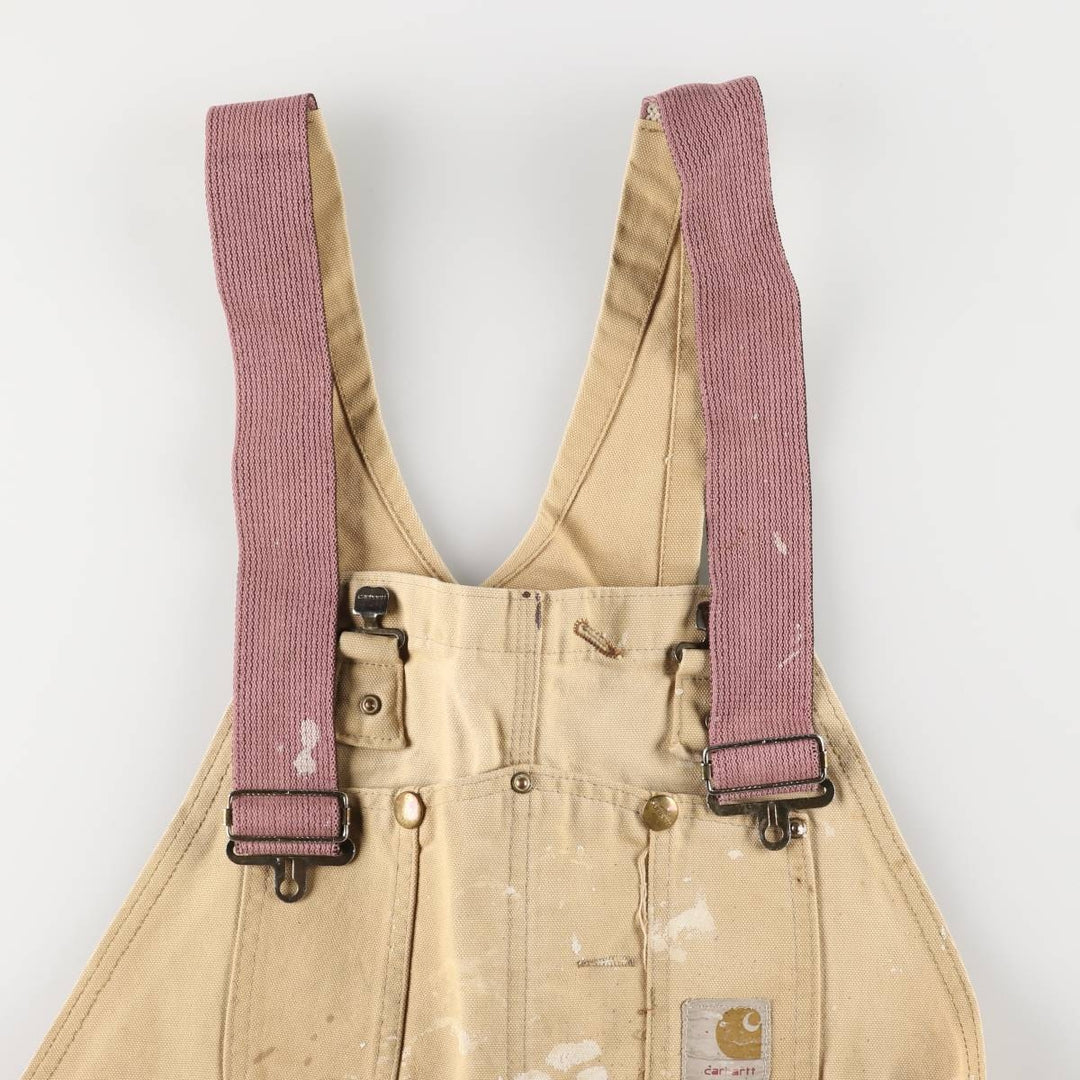 Carhartt Painted Double Knee Duck Overalls for Men (W37) unclear Beige type Vintage Second Hand