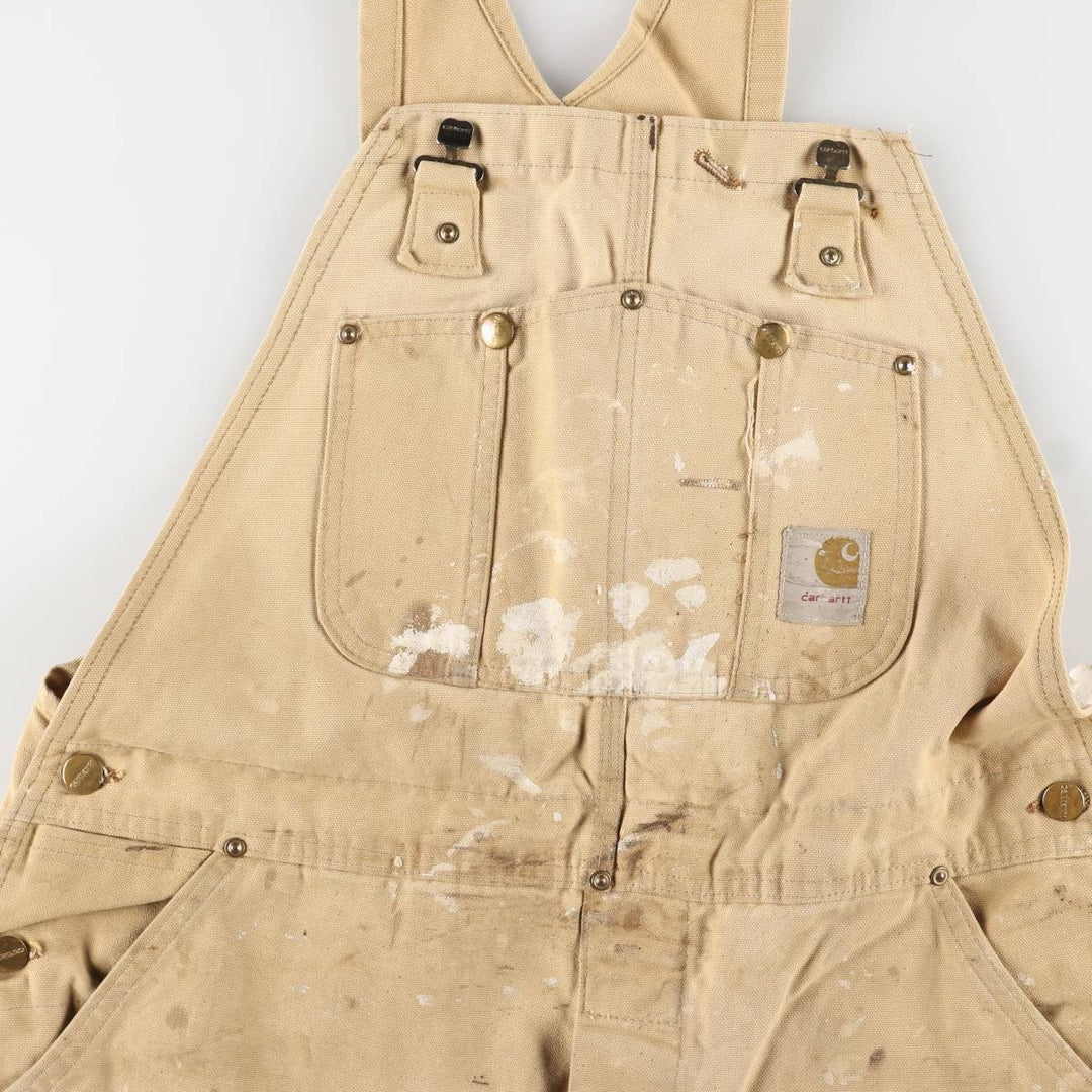 Carhartt Painted Double Knee Duck Overalls for Men (W37) unclear Beige type Vintage Second Hand