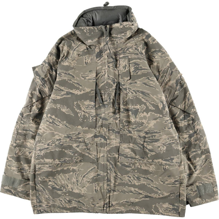 Authentic US military USAIR FORCE APECS Camouflage Pattern ABU Digital Tiger Camo Military Gore-Tex Parka, Made in USA, Large Regular Nylon Khaki type Vintage Second Hand