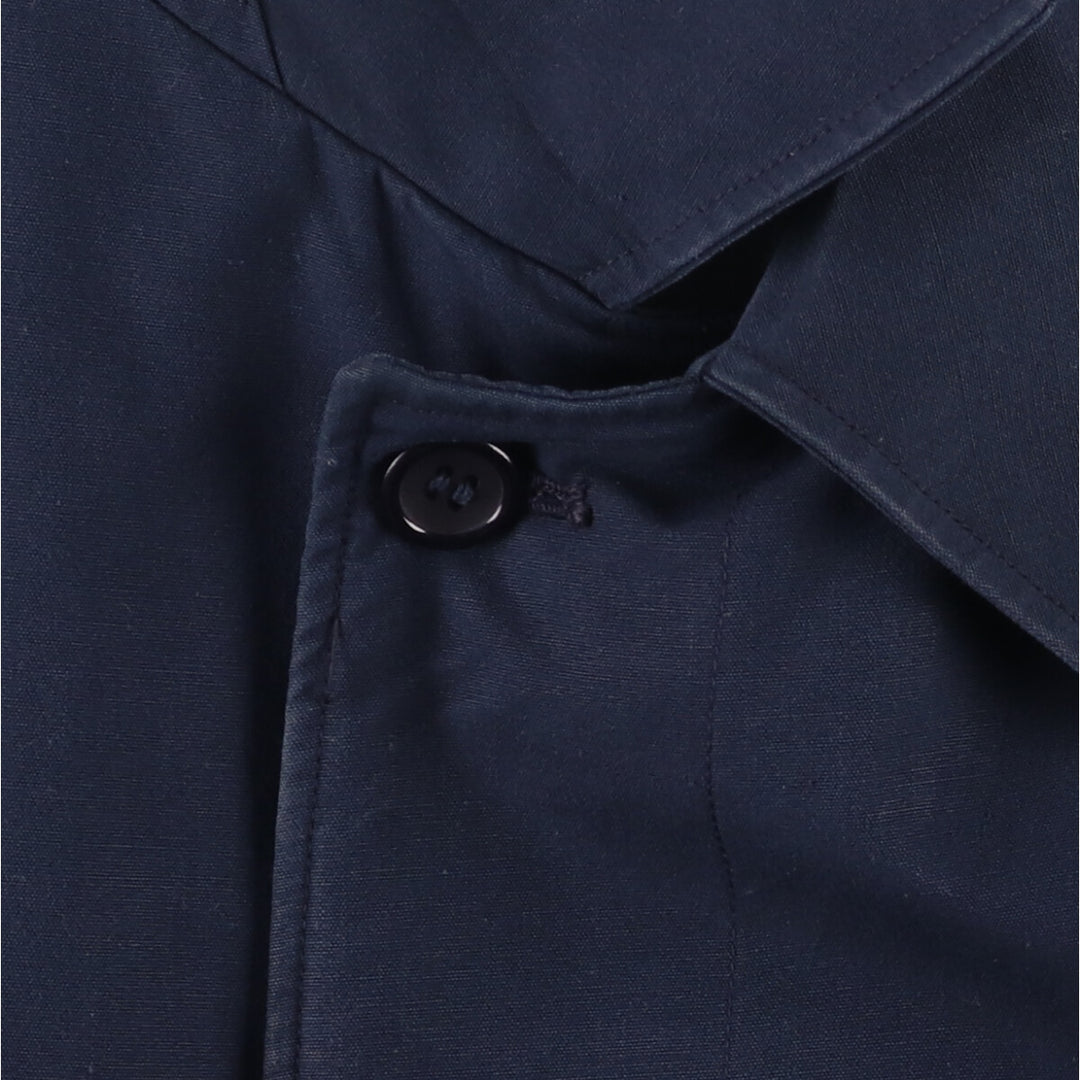 Burberry's 100% cotton Balmacaan coat, made in England, men's size XL cotton navy blue type Vintage Second Hand