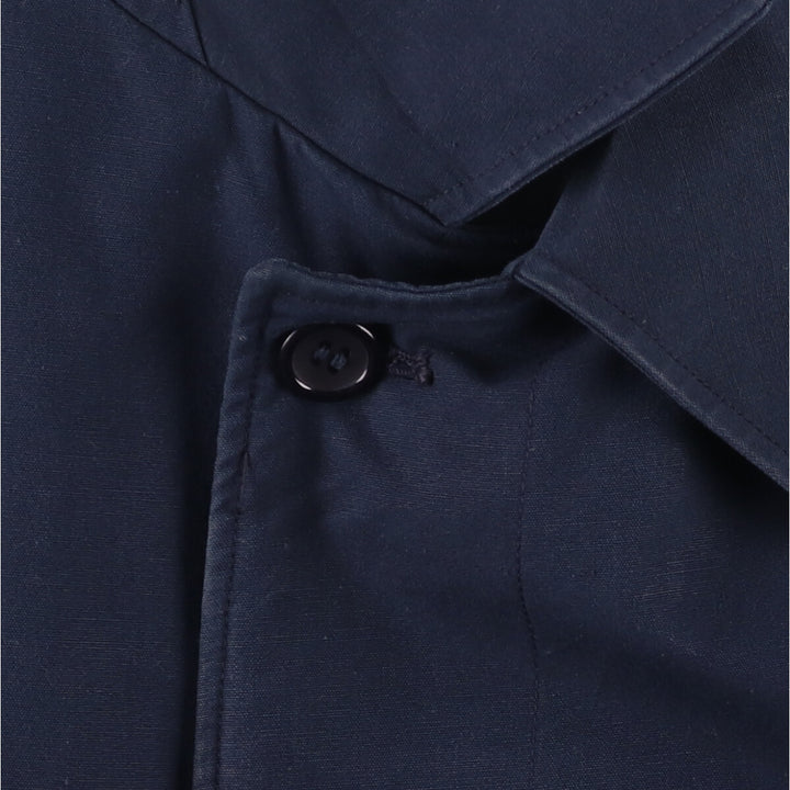 Burberry's 100% cotton Balmacaan coat, made in England, men's size XL cotton navy blue type Vintage Second Hand