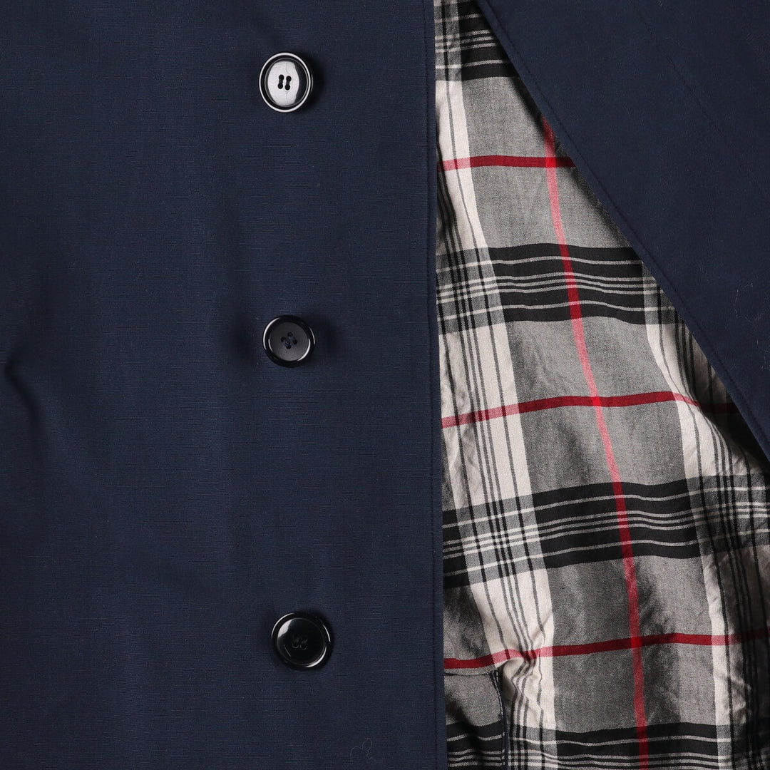Burberry's 100% cotton Balmacaan coat, made in England, men's size XL cotton navy blue type Vintage Second Hand