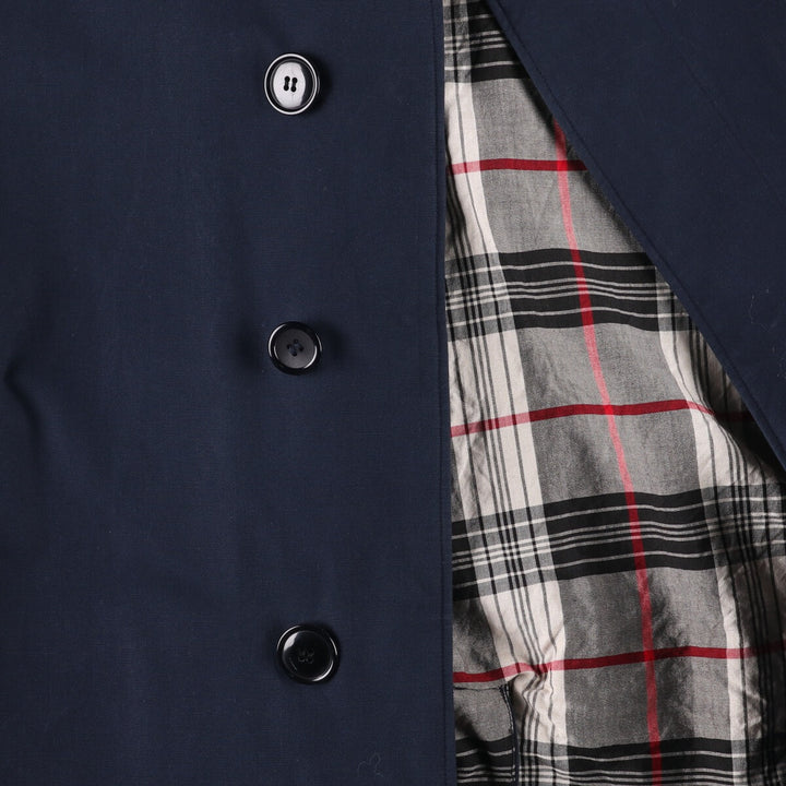 Burberry's 100% cotton Balmacaan coat, made in England, men's size XL cotton navy blue type Vintage Second Hand