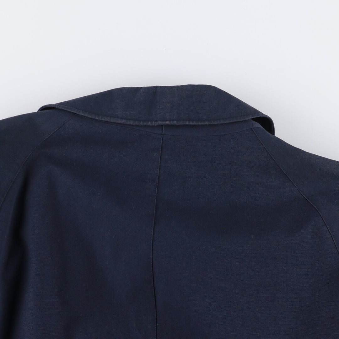 Burberry's 100% cotton Balmacaan coat, made in England, men's size XL cotton navy blue type Vintage Second Hand