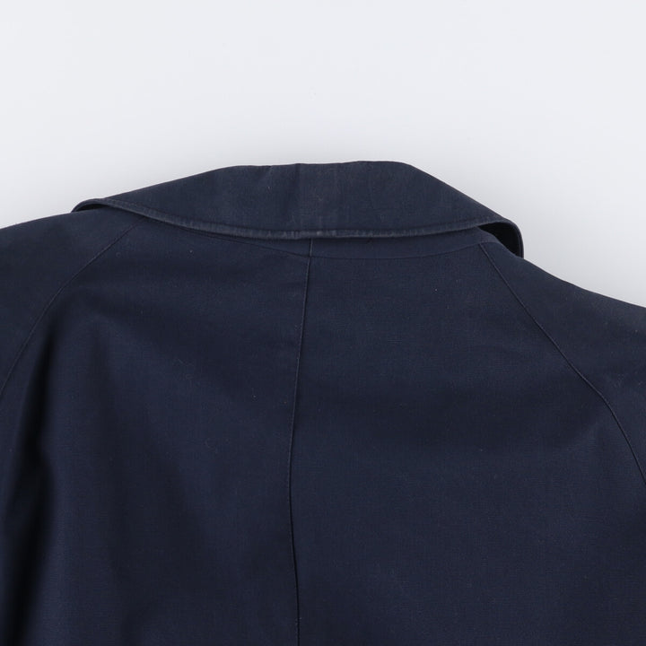 Burberry's 100% cotton Balmacaan coat, made in England, men's size XL cotton navy blue type Vintage Second Hand