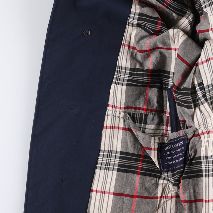 Burberry's 100% cotton Balmacaan coat, made in England, men's size XL cotton navy blue type Vintage Second Hand