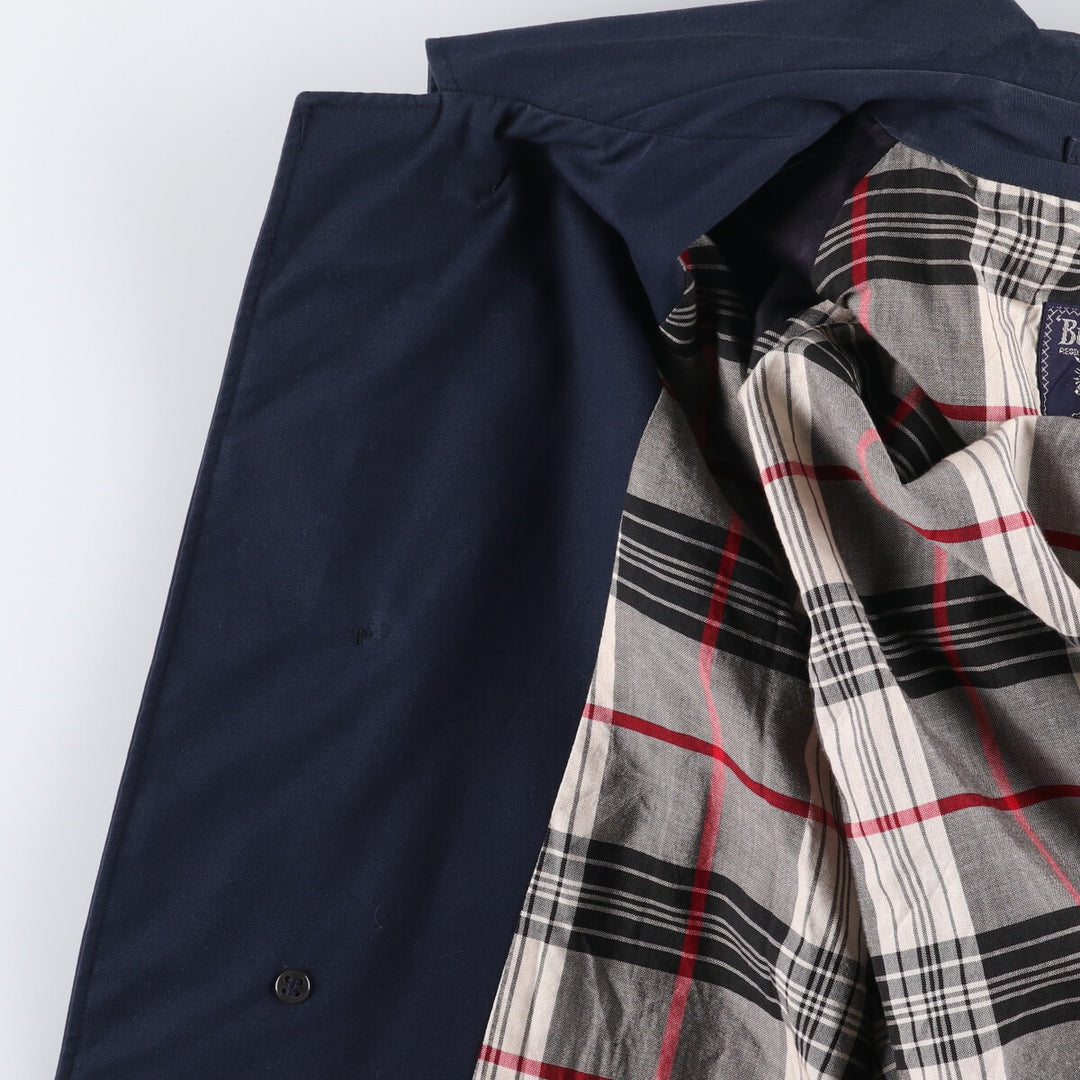Burberry's 100% cotton Balmacaan coat, made in England, men's size XL cotton navy blue type Vintage Second Hand