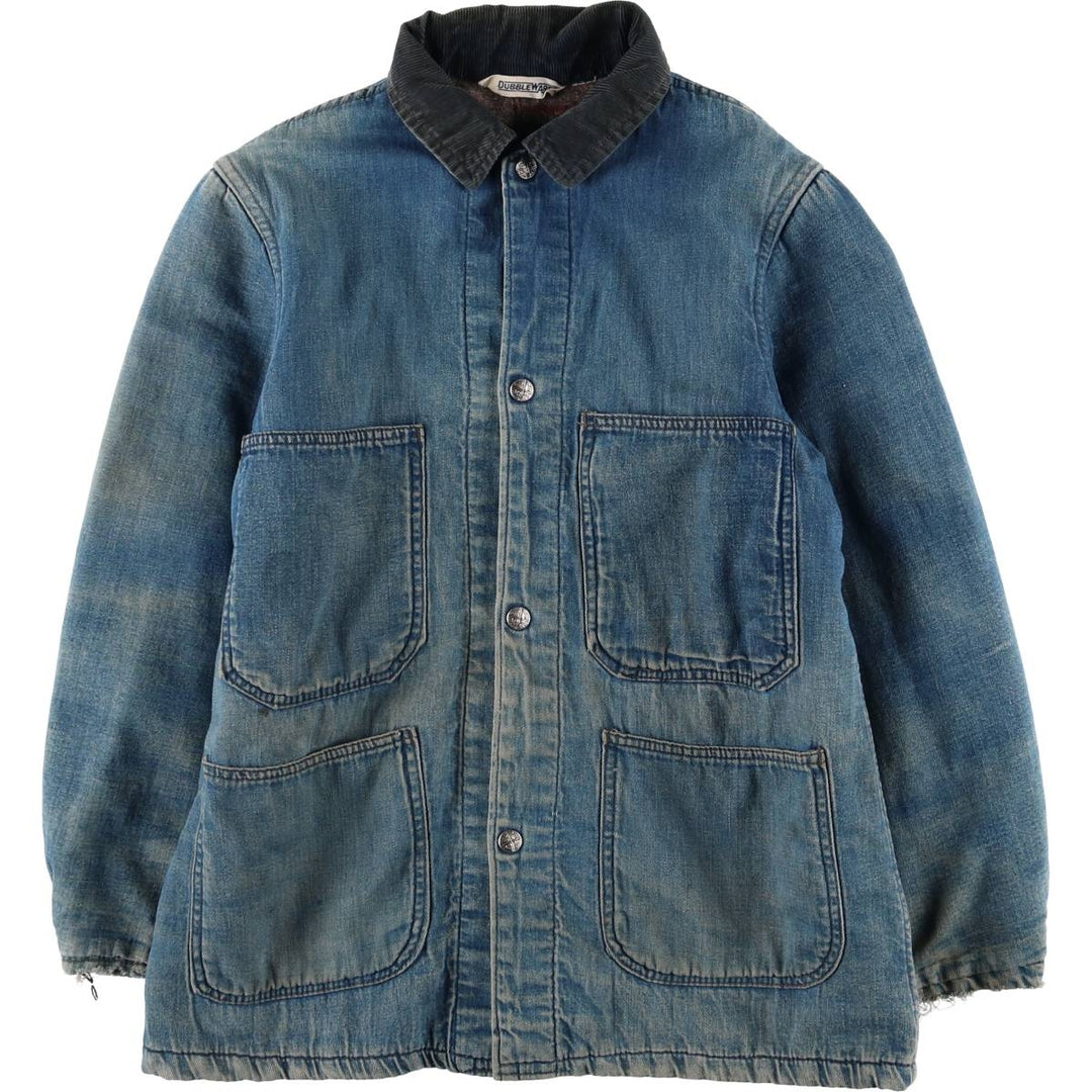 60'S DUBBLE WARE denim coveralls, men's size S, vintage unclear blue type Vintage Second Hand