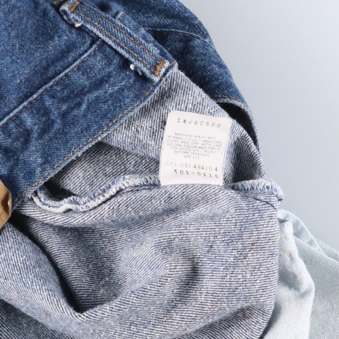 90'S Levi's 501-0115 Straight Denim Pants Made in USA Men's W33 Vintage cotton blue type Vintage Second Hand