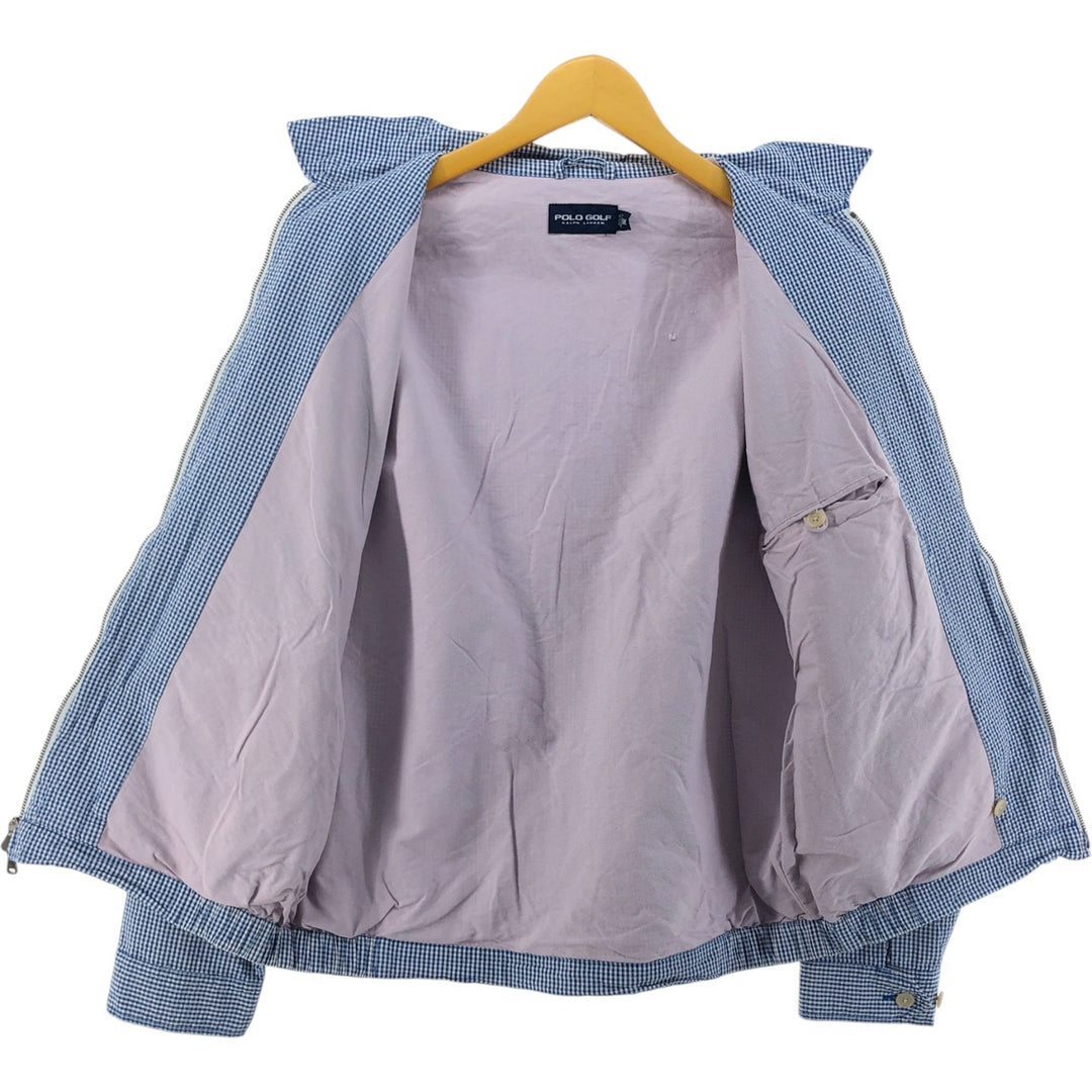 Ralph Lauren POLO GOLF Gingham Check Swing Top Sports Jacket Men's M unclear Blue type light blue Vintage Second Hand