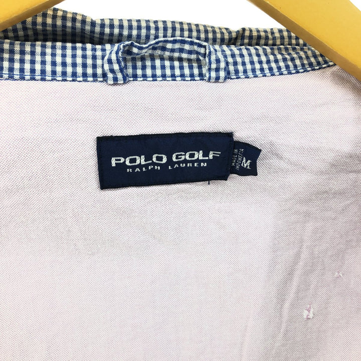 Ralph Lauren POLO GOLF Gingham Check Swing Top Sports Jacket Men's M unclear Blue type light blue Vintage Second Hand