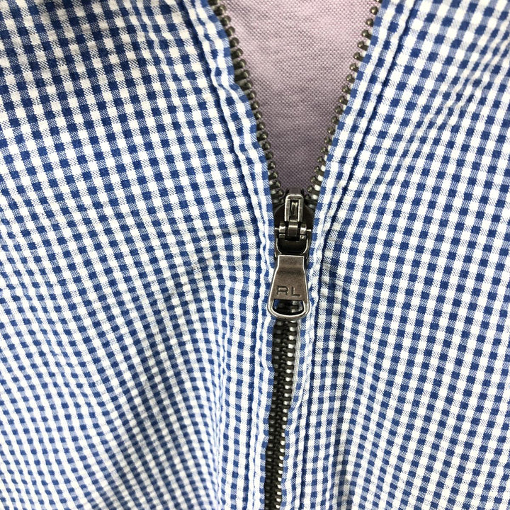 Ralph Lauren POLO GOLF Gingham Check Swing Top Sports Jacket Men's M unclear Blue type light blue Vintage Second Hand