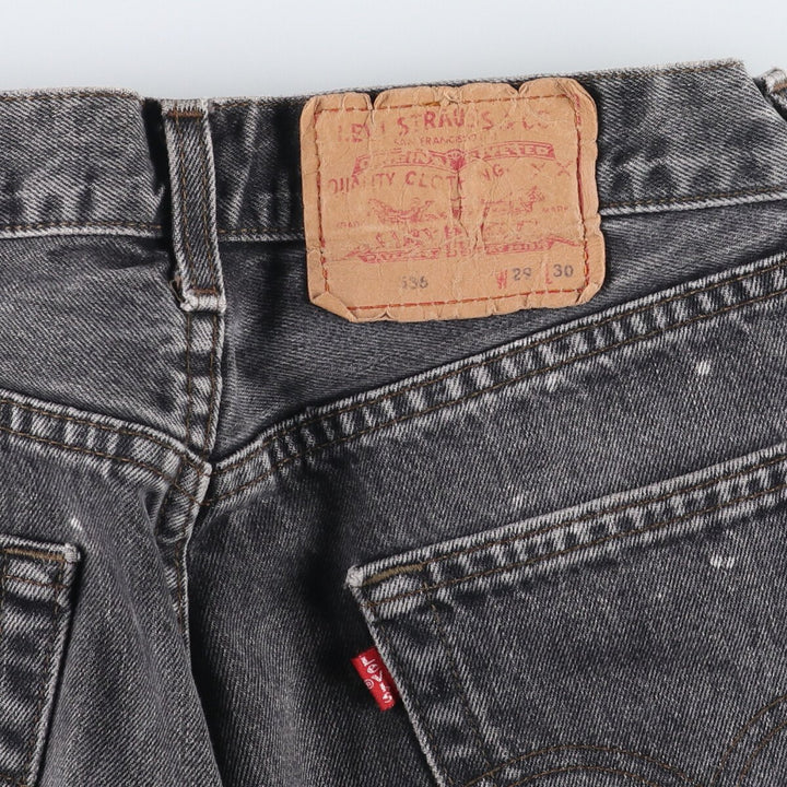 Vintage 80s-90'S Levi's 536-0856 Euro Model Black Denim Tapered Denim Pants, Men's Size W29 cotton black type Vintage Second Hand