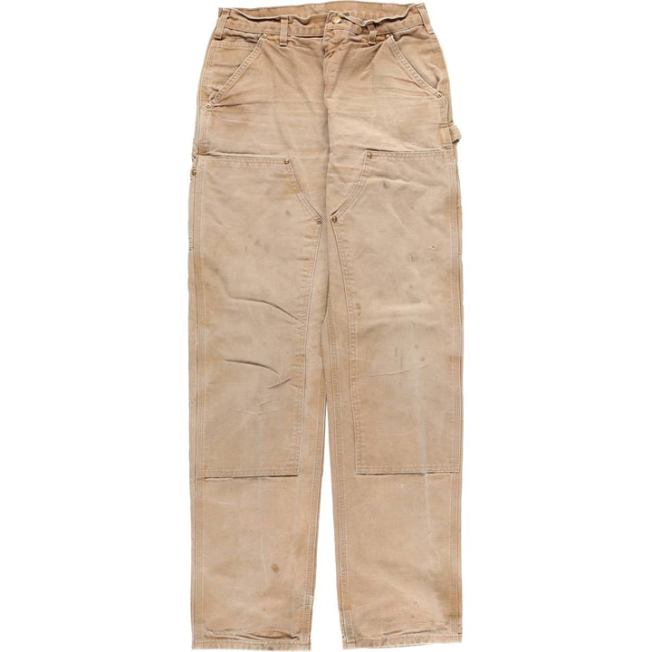 00'S Carhartt Dungaree Fit Double Knee Duck Painter Pants Men's W32 equivalent cotton beige type brown Vintage Second Hand