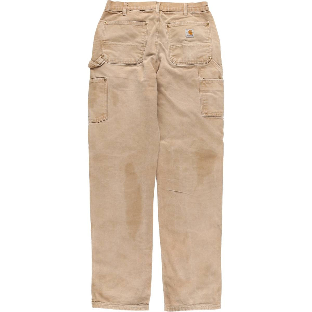 00'S Carhartt Dungaree Fit Double Knee Duck Painter Pants Men's W32 equivalent cotton beige type brown Vintage Second Hand