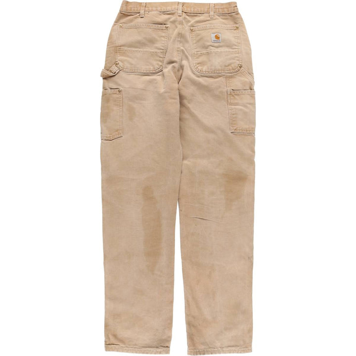 00'S Carhartt Dungaree Fit Double Knee Duck Painter Pants Men's W32 equivalent cotton beige type brown Vintage Second Hand