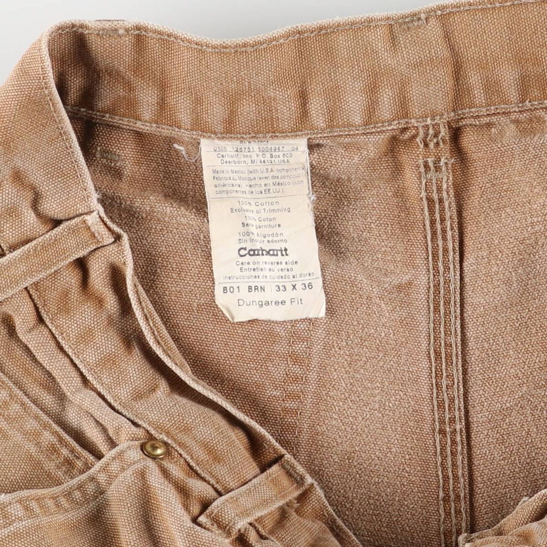 00'S Carhartt Dungaree Fit Double Knee Duck Painter Pants Men's W32 equivalent cotton beige type brown Vintage Second Hand