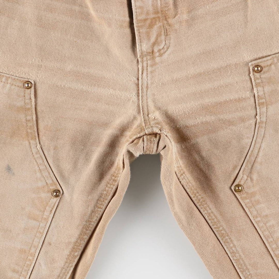 00'S Carhartt Dungaree Fit Double Knee Duck Painter Pants Men's W32 equivalent cotton beige type brown Vintage Second Hand