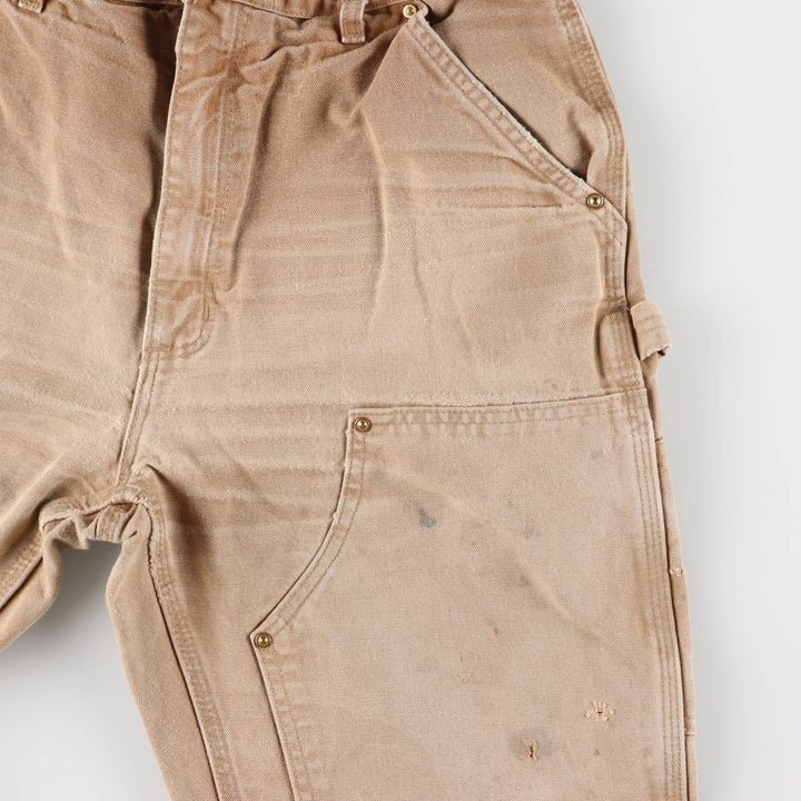 00'S Carhartt Dungaree Fit Double Knee Duck Painter Pants Men's W32 equivalent cotton beige type brown Vintage Second Hand
