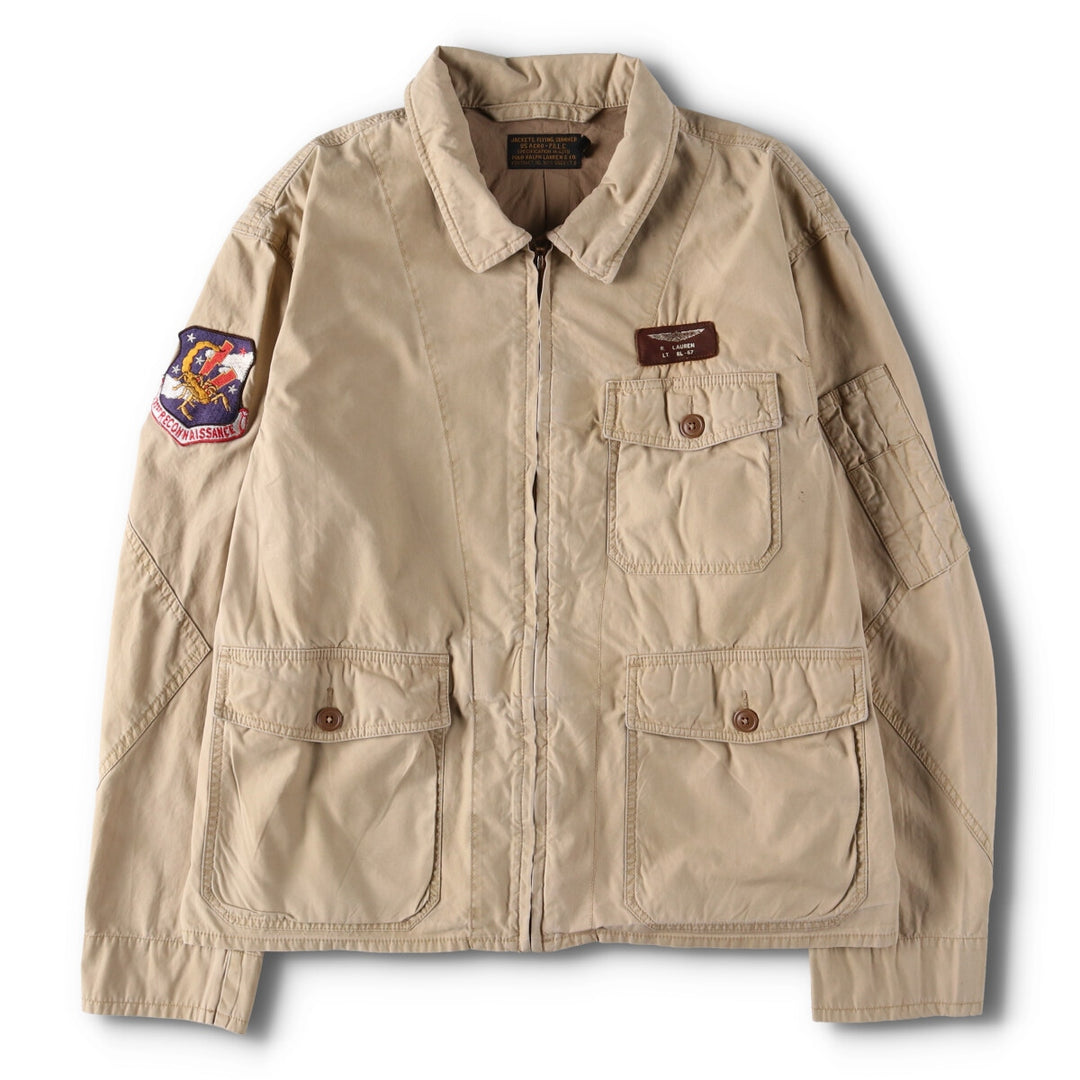 00'S Ralph Lauren Summer Flight Jacket M-421B Military Flight Jacket Men's XL cotton Beige type Vintage Second Hand