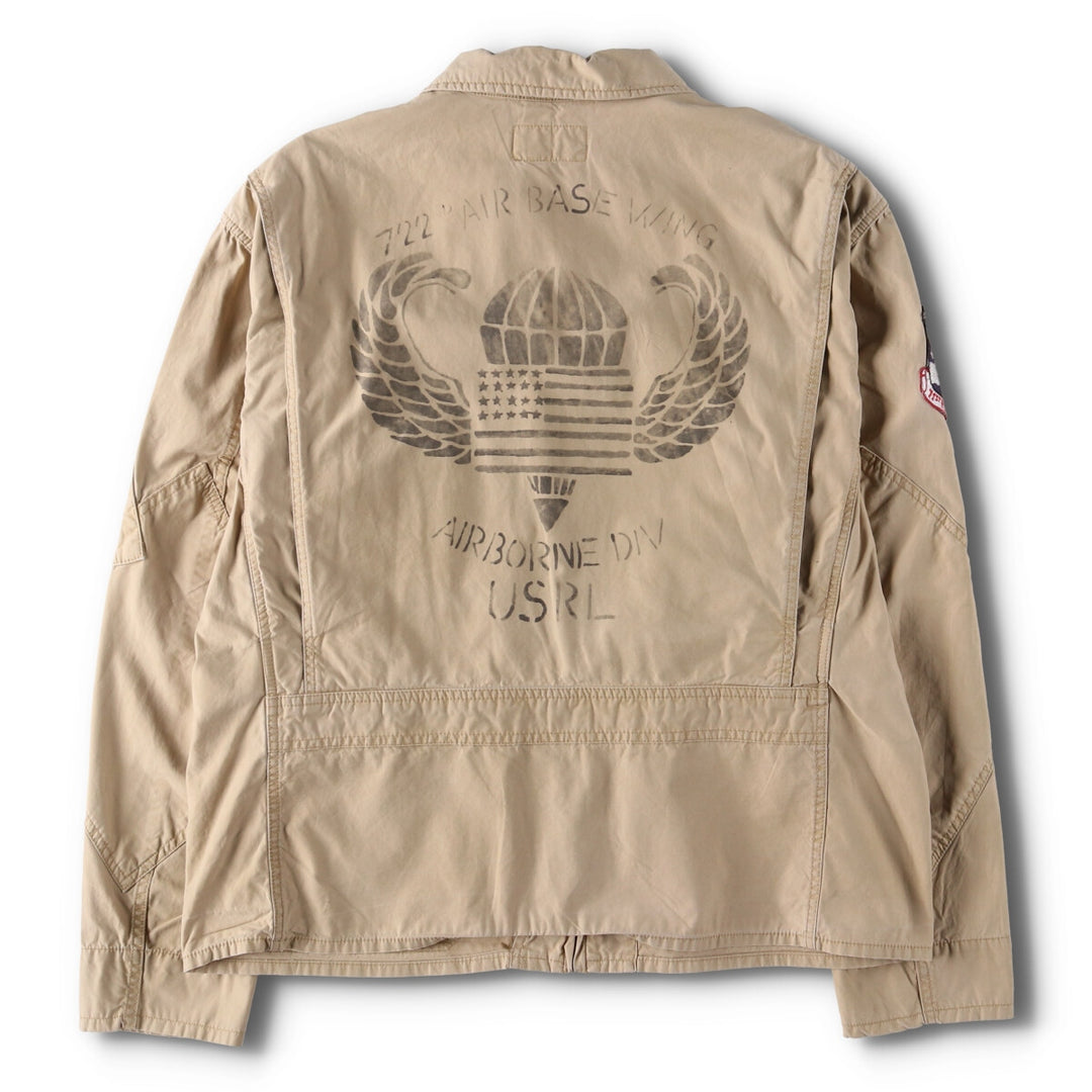 00'S Ralph Lauren Summer Flight Jacket M-421B Military Flight Jacket Men's XL cotton Beige type Vintage Second Hand