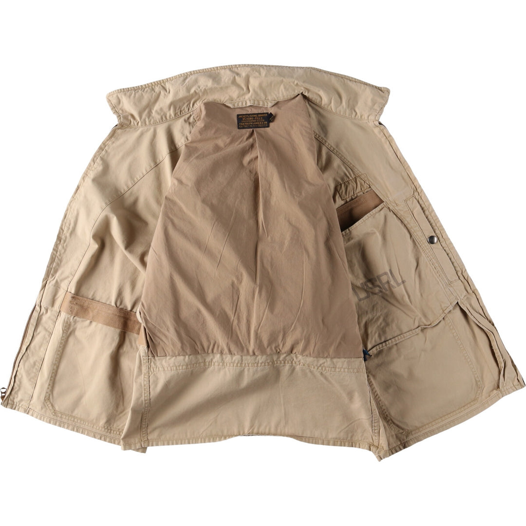 00'S Ralph Lauren Summer Flight Jacket M-421B Military Flight Jacket Men's XL cotton Beige type Vintage Second Hand