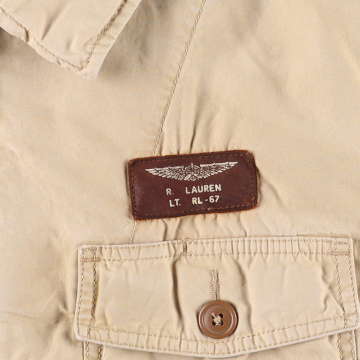 00'S Ralph Lauren Summer Flight Jacket M-421B Military Flight Jacket Men's XL cotton Beige type Vintage Second Hand