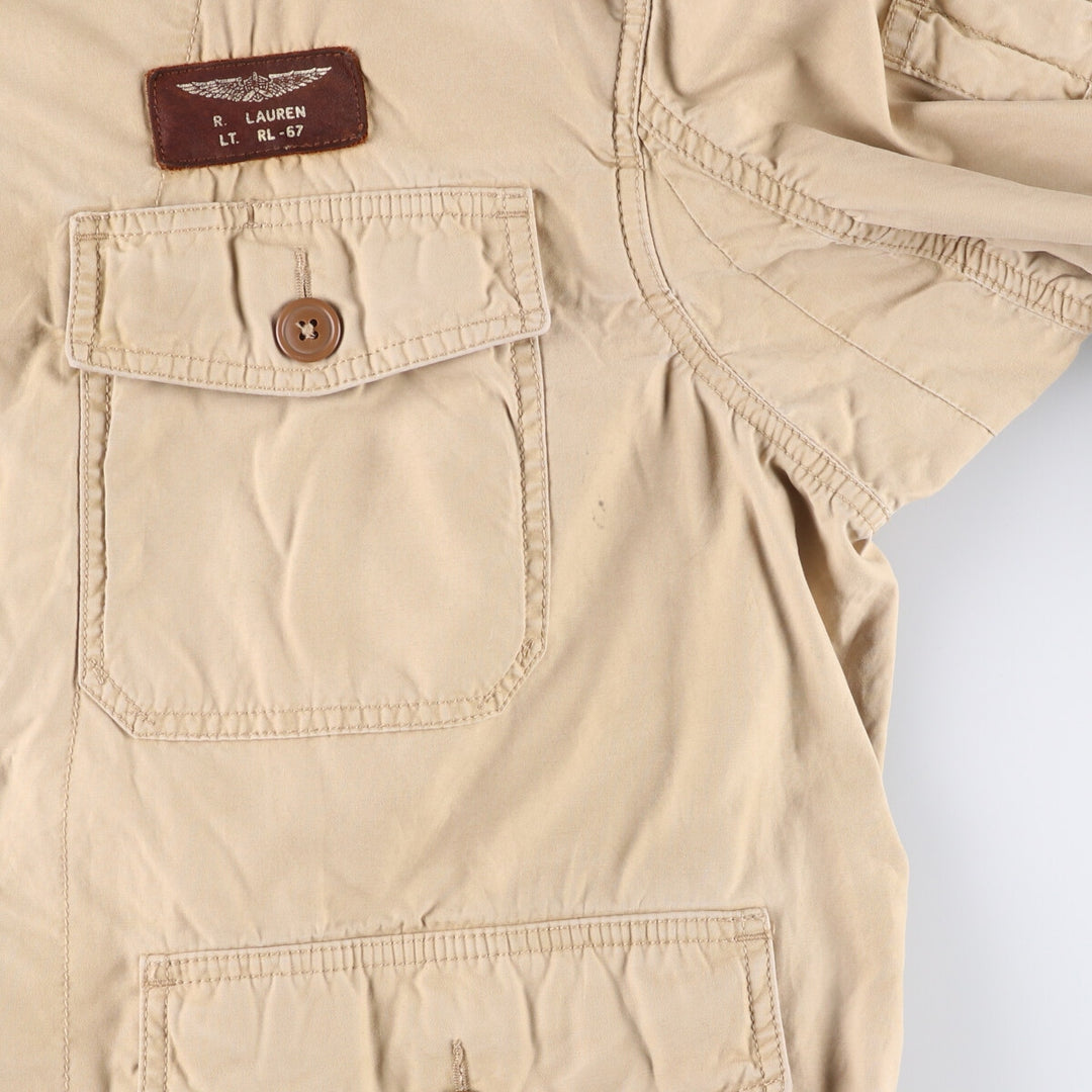00'S Ralph Lauren Summer Flight Jacket M-421B Military Flight Jacket Men's XL cotton Beige type Vintage Second Hand