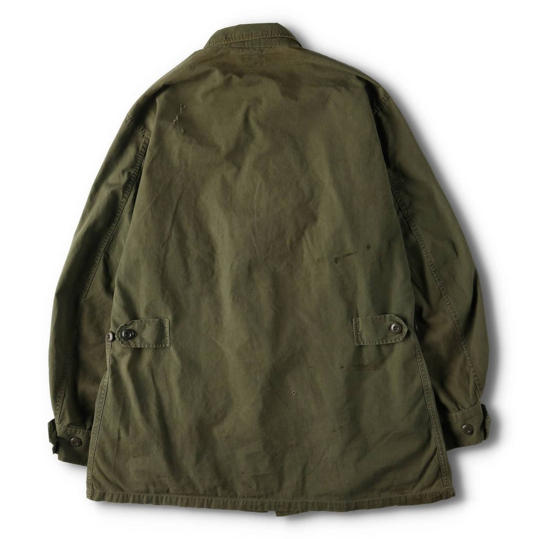 60'S US Military Jungle Fatigue 3rd Transitional Military Jacket Small-Long Men's S Size Vintage cotton Khaki type Vintage Second Hand