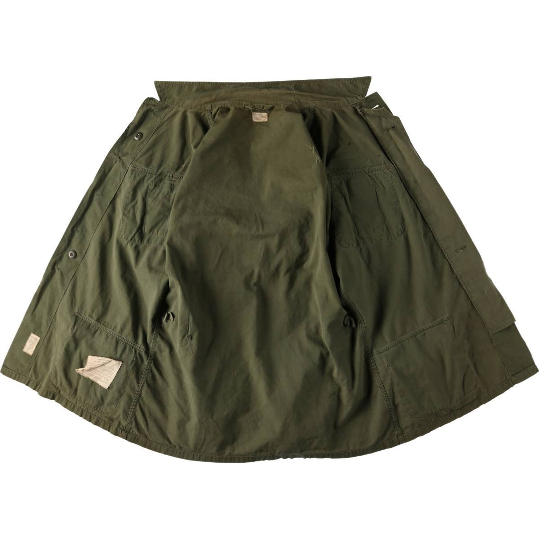 60'S US Military Jungle Fatigue 3rd Transitional Military Jacket Small-Long Men's S Size Vintage cotton Khaki type Vintage Second Hand