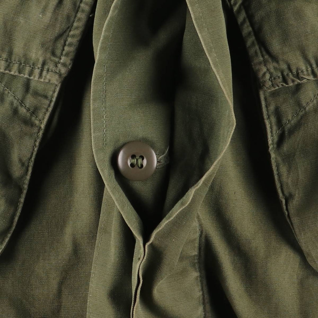60'S US Military Jungle Fatigue 3rd Transitional Military Jacket Small-Long Men's S Size Vintage cotton Khaki type Vintage Second Hand