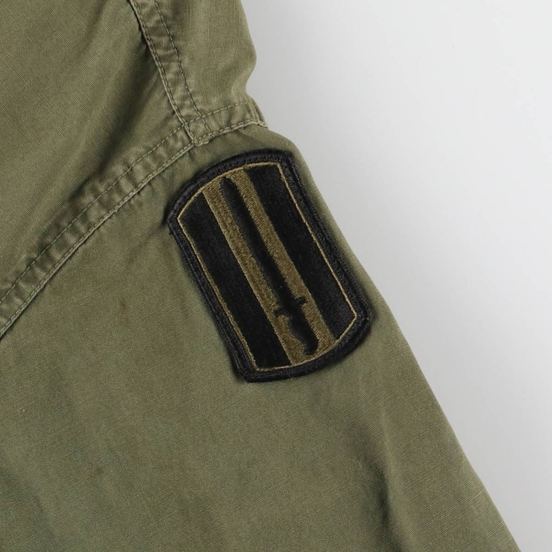 60'S US Military Jungle Fatigue 3rd Transitional Military Jacket Small-Long Men's S Size Vintage cotton Khaki type Vintage Second Hand