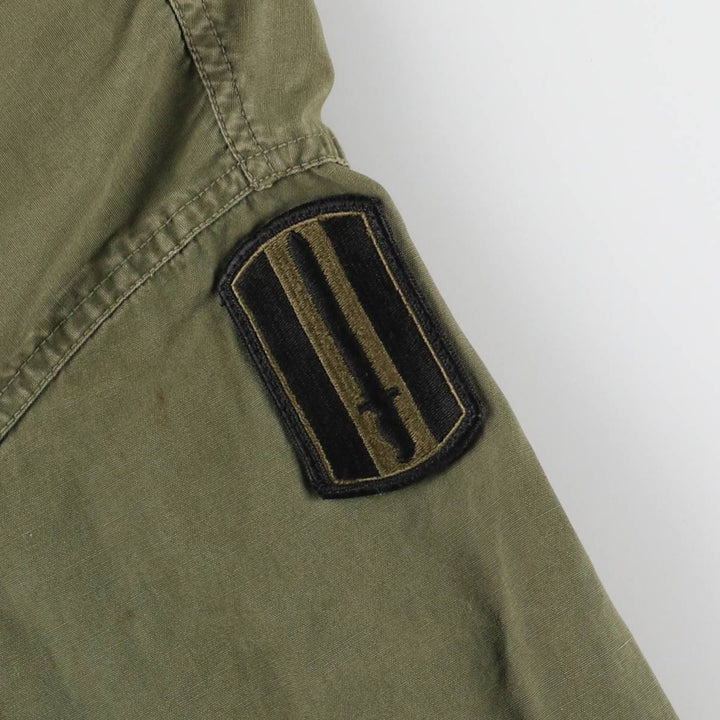 60'S US Military Jungle Fatigue 3rd Transitional Military Jacket Small-Long Men's S Size Vintage cotton Khaki type Vintage Second Hand