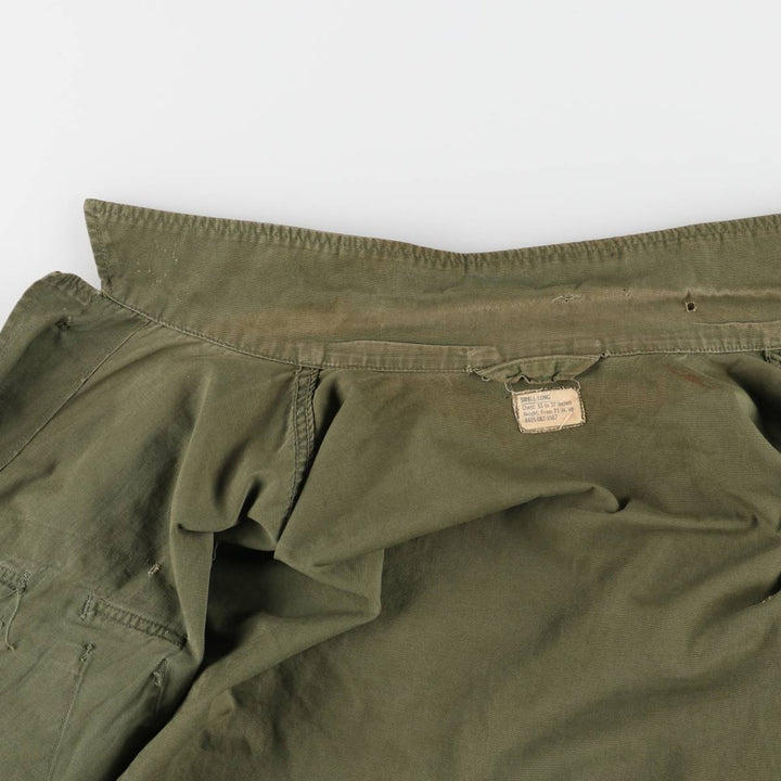 60'S US Military Jungle Fatigue 3rd Transitional Military Jacket Small-Long Men's S Size Vintage cotton Khaki type Vintage Second Hand
