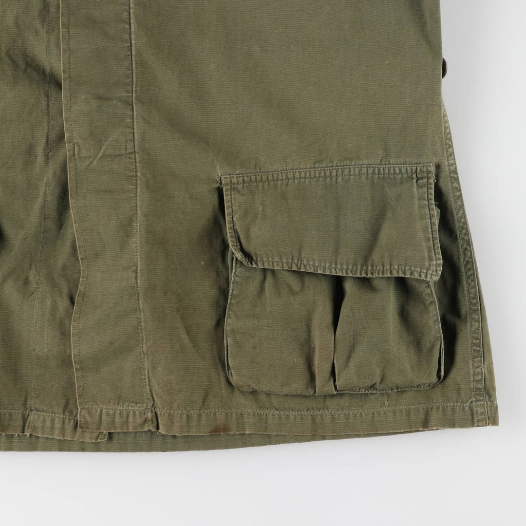 60'S US Military Jungle Fatigue 3rd Transitional Military Jacket Small-Long Men's S Size Vintage cotton Khaki type Vintage Second Hand