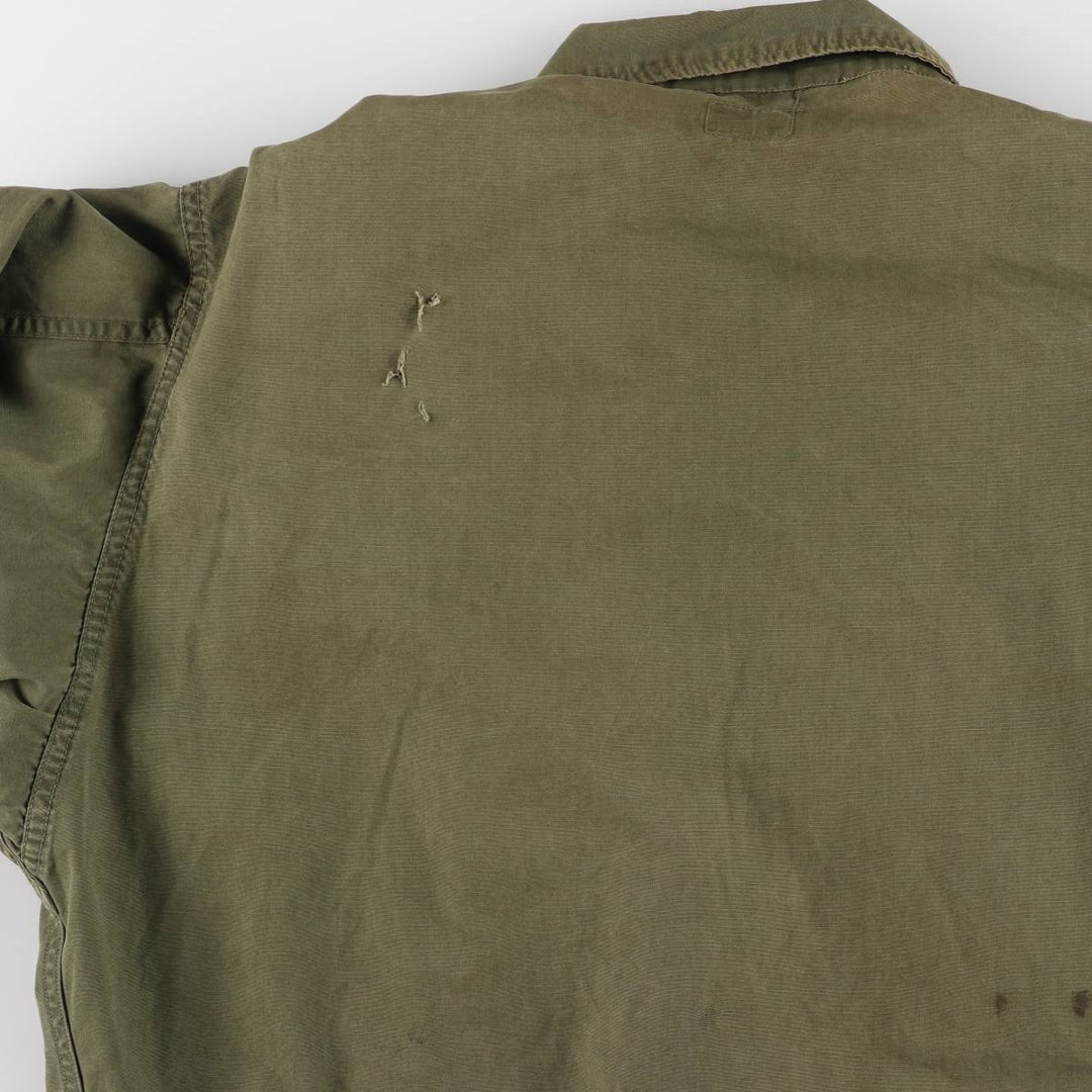 60'S US Military Jungle Fatigue 3rd Transitional Military Jacket Small-Long Men's S Size Vintage cotton Khaki type Vintage Second Hand