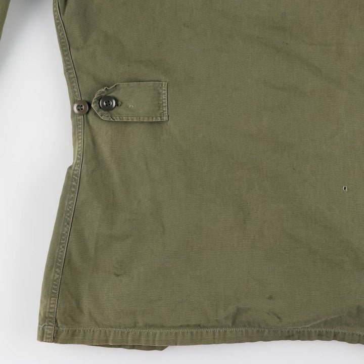 60'S US Military Jungle Fatigue 3rd Transitional Military Jacket Small-Long Men's S Size Vintage cotton Khaki type Vintage Second Hand