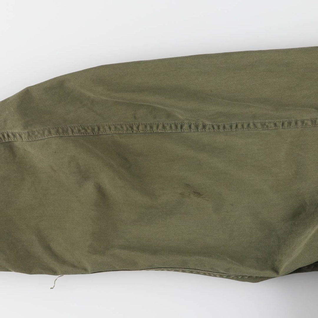 60'S US Military Jungle Fatigue 3rd Transitional Military Jacket Small-Long Men's S Size Vintage cotton Khaki type Vintage Second Hand