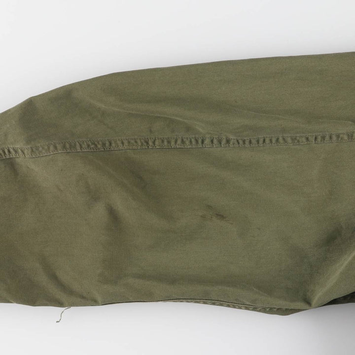 60'S US Military Jungle Fatigue 3rd Transitional Military Jacket Small-Long Men's S Size Vintage cotton Khaki type Vintage Second Hand
