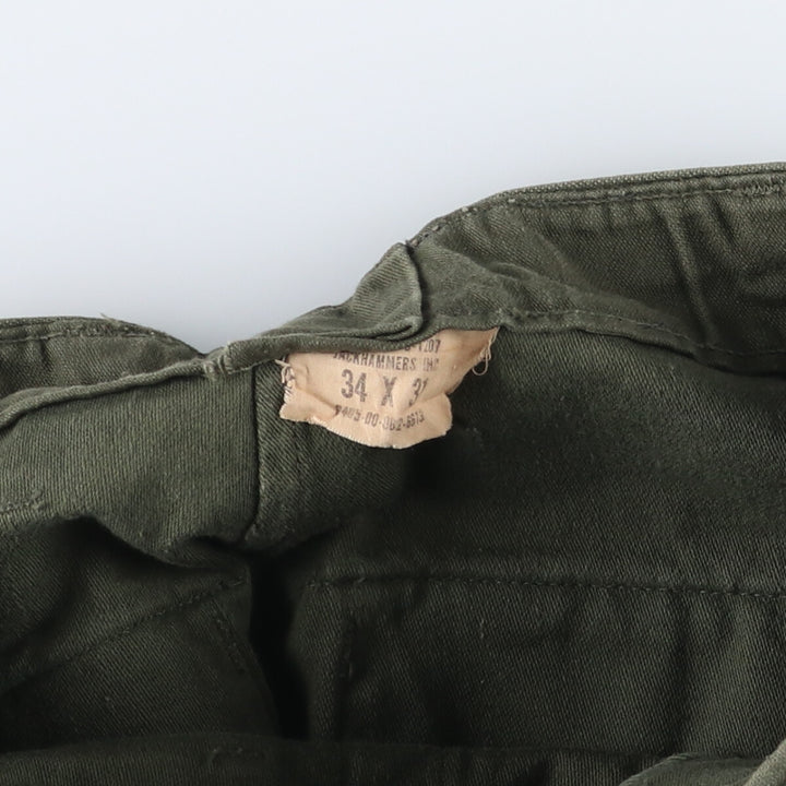 1970'S US military genuine military baker pants made in USA size 34x31 equivalent to men's w31 vintage unclear Khaki type Vintage Second Hand