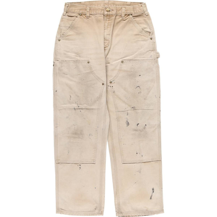 00'S Carhartt Dungaree Fit Double Knee Duck Painter Pants Men's W33 equivalent cotton Beige type Vintage Second Hand