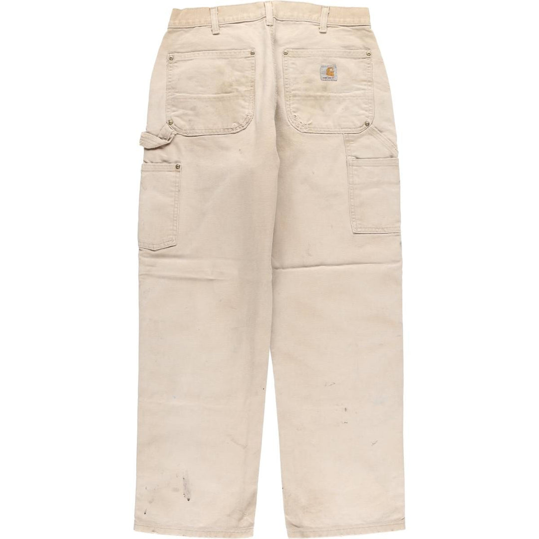 00'S Carhartt Dungaree Fit Double Knee Duck Painter Pants Men's W33 equivalent cotton Beige type Vintage Second Hand