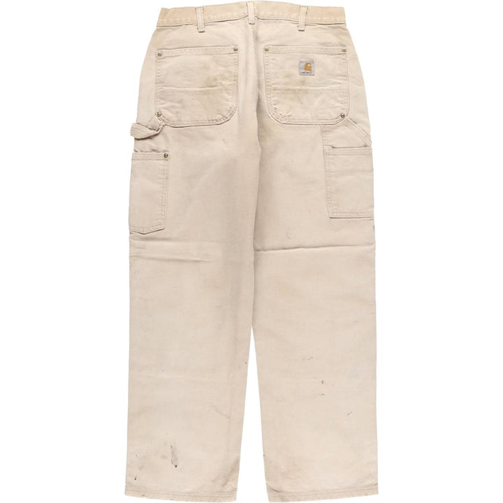 00'S Carhartt Dungaree Fit Double Knee Duck Painter Pants Men's W33 equivalent cotton Beige type Vintage Second Hand