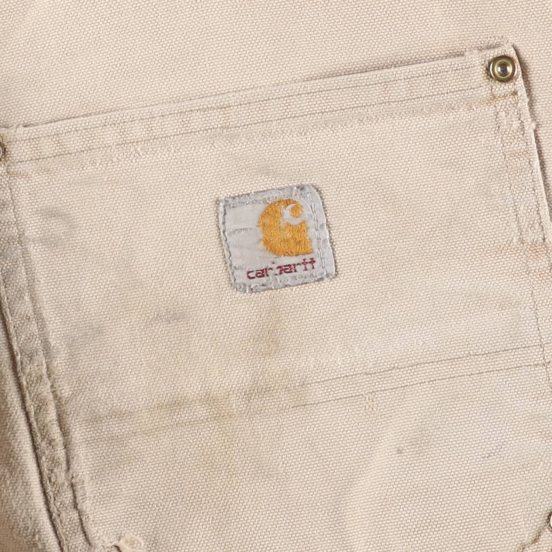 00'S Carhartt Dungaree Fit Double Knee Duck Painter Pants Men's W33 equivalent cotton Beige type Vintage Second Hand