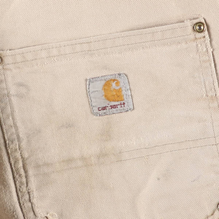 00'S Carhartt Dungaree Fit Double Knee Duck Painter Pants Men's W33 equivalent cotton Beige type Vintage Second Hand
