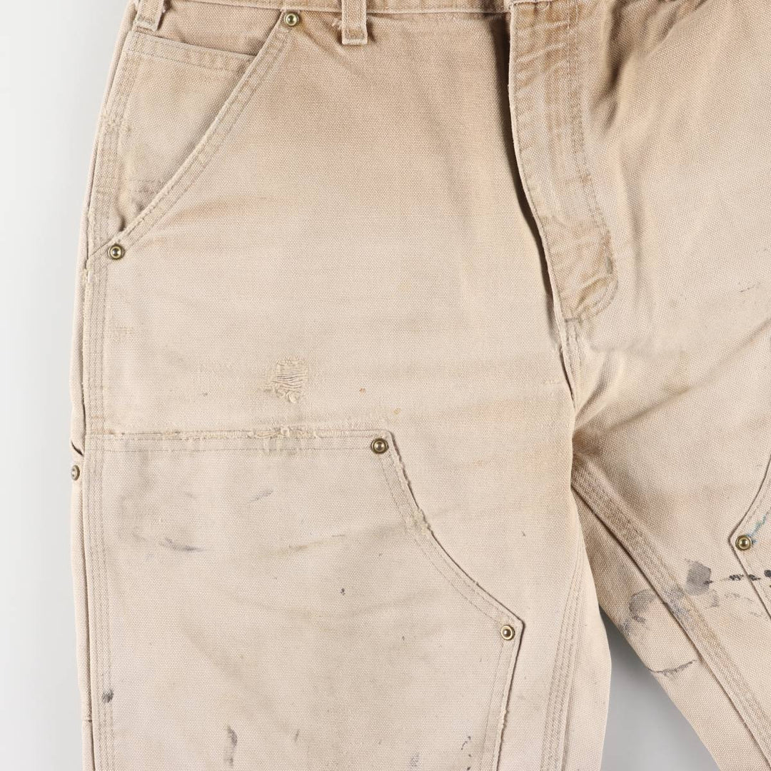 00'S Carhartt Dungaree Fit Double Knee Duck Painter Pants Men's W33 equivalent cotton Beige type Vintage Second Hand