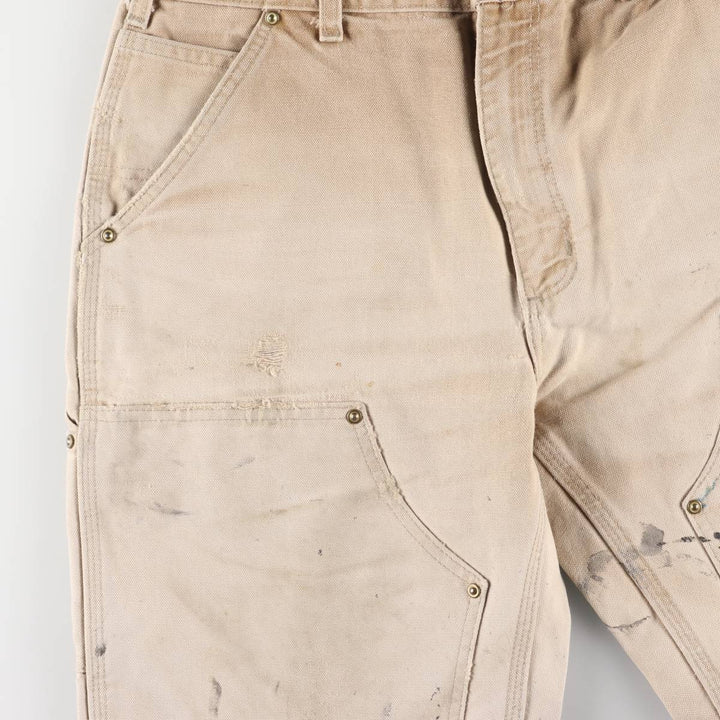 00'S Carhartt Dungaree Fit Double Knee Duck Painter Pants Men's W33 equivalent cotton Beige type Vintage Second Hand