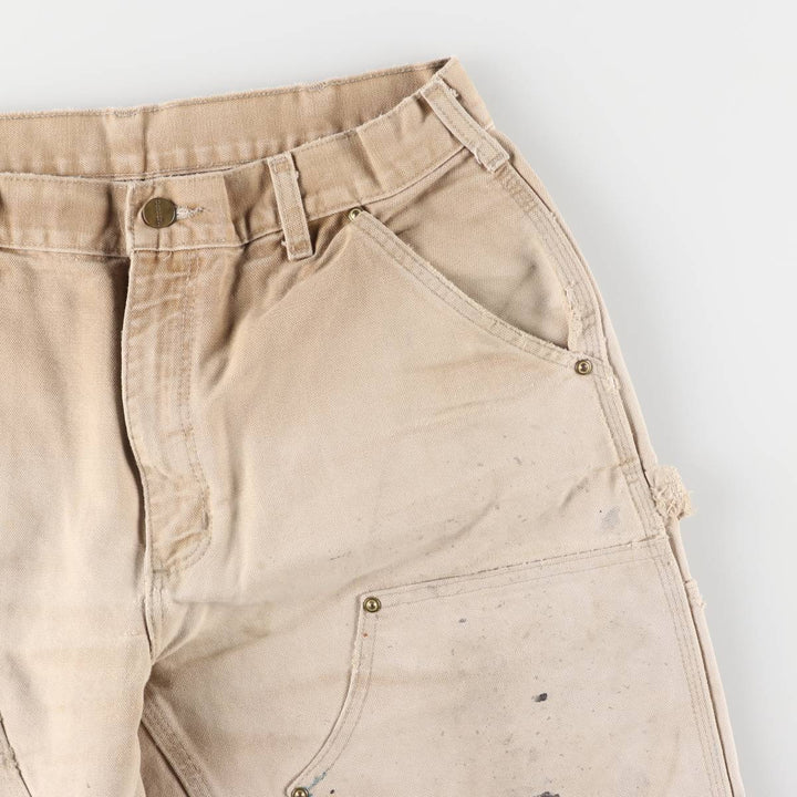 00'S Carhartt Dungaree Fit Double Knee Duck Painter Pants Men's W33 equivalent cotton Beige type Vintage Second Hand