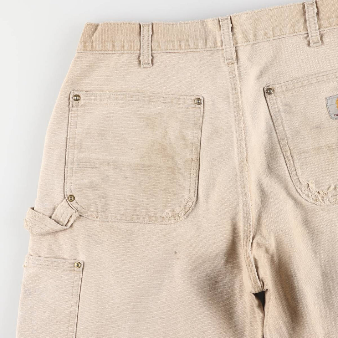 00'S Carhartt Dungaree Fit Double Knee Duck Painter Pants Men's W33 equivalent cotton Beige type Vintage Second Hand